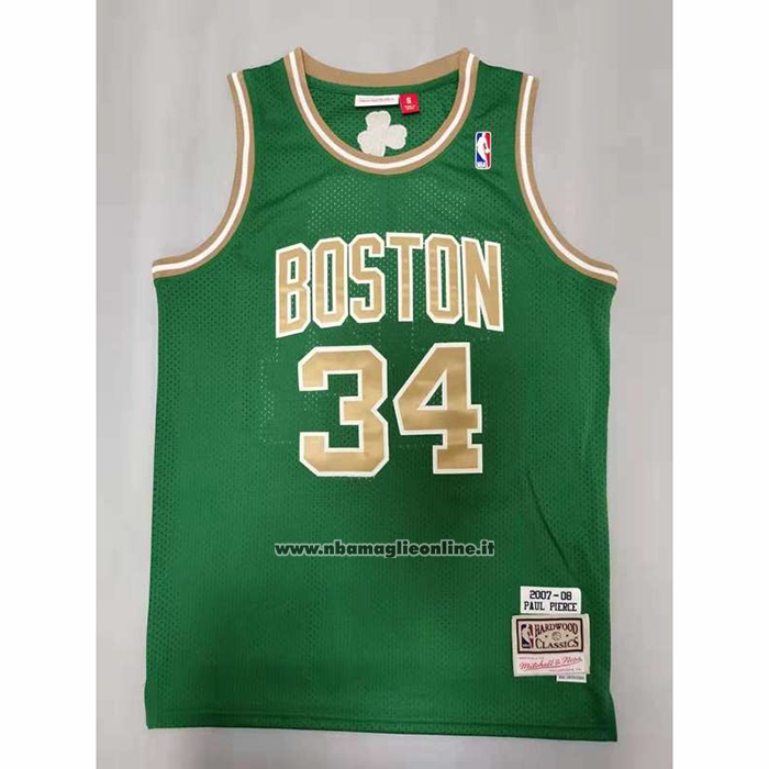 Maglia Boston Celtics Paul Pierce #34 Mitchell & Ness 2007-08 Verde